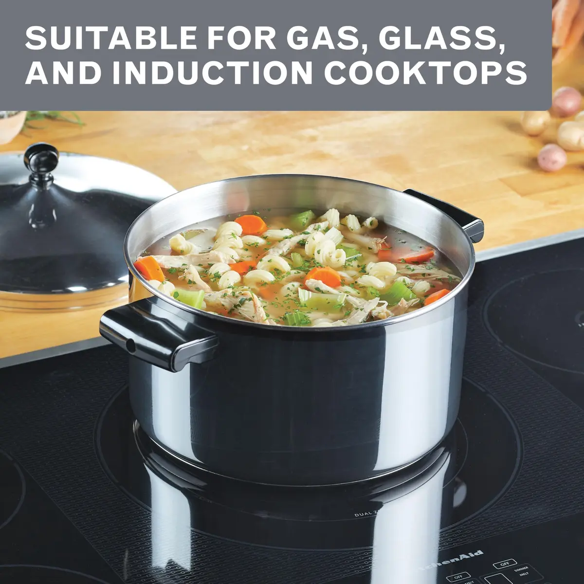 Farberware Classic Series Stainless Steel Stockpot with Lid, 6-Quart | Heavy-Duty, Induction Compatible, Dishwasher Safe - view 4