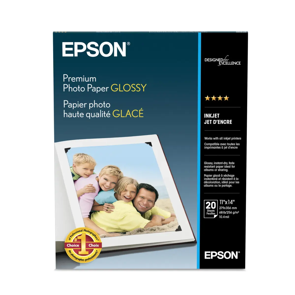 Epson Premium Glossy Photo Paper 11x14 Inches (20 Sheets) | Professional-Quality Prints - main product image