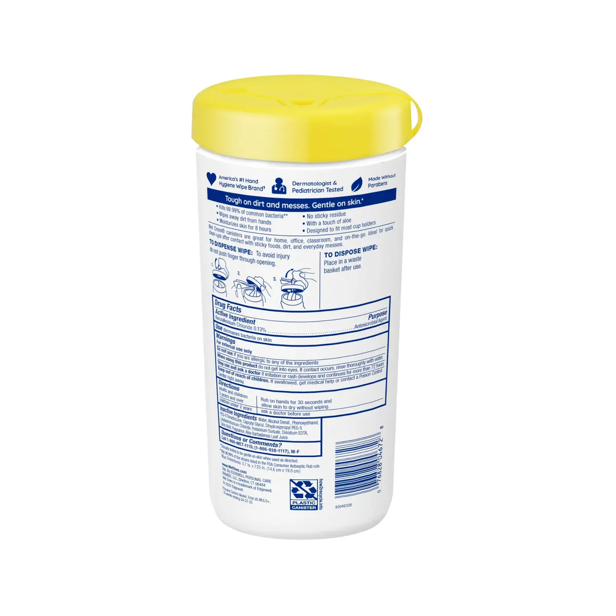 Wet Ones Antibacterial Hand Wipes, Tropical Splash, 40 ct Canister | Kills 99.99% Germs, Hypoallergenic, Aloe, Portable - view 8