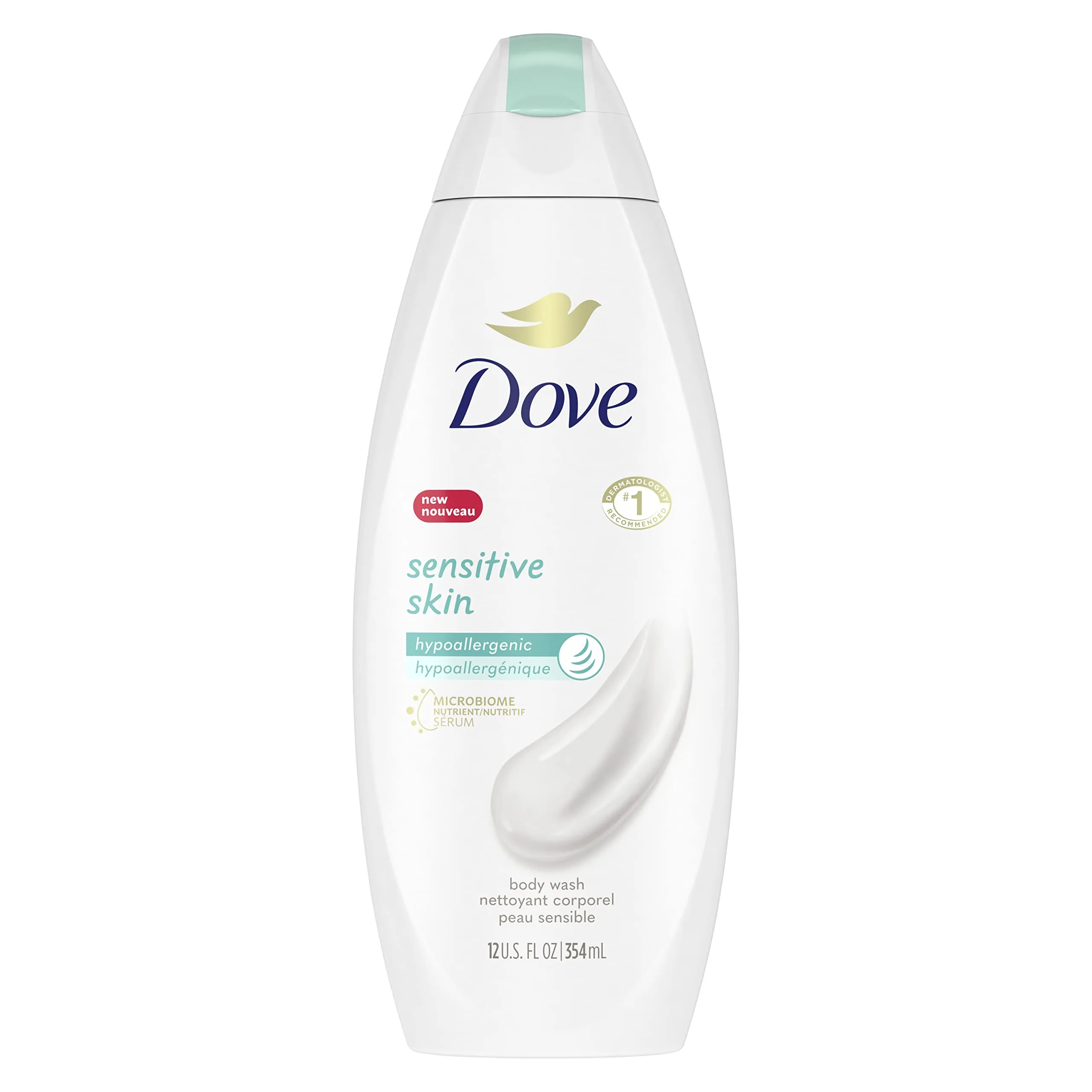 Dove Sensitive Skin Body Wash Hypoallergenic Soap-Free Moisturizing Gentle Cleanser (11.97 Fl Oz) - main product image