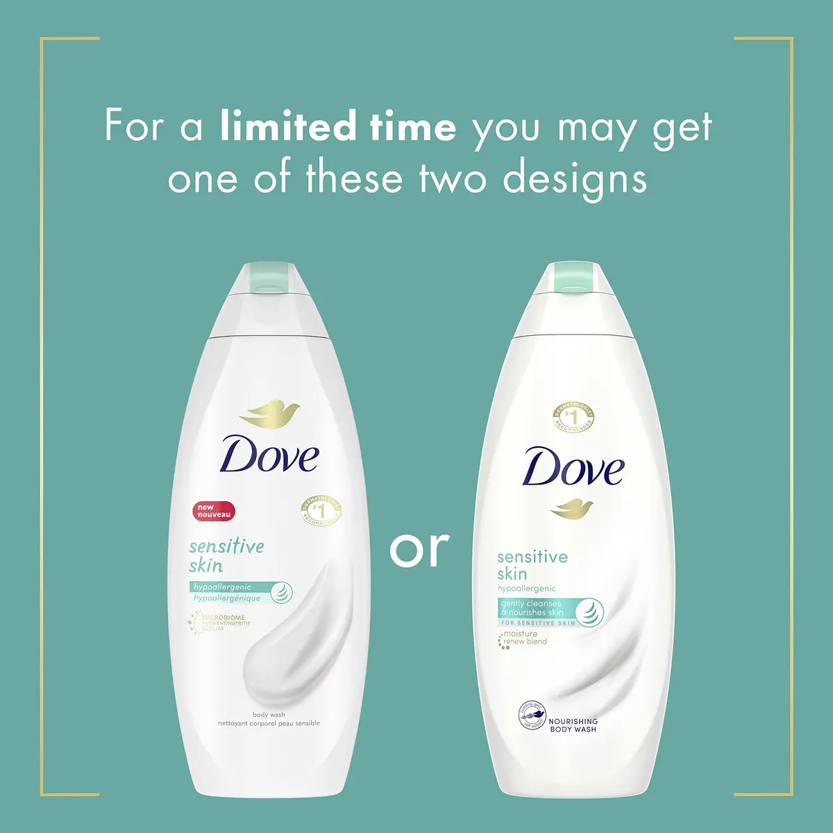 Dove Sensitive Skin Body Wash Hypoallergenic Unscented 350ml (12 Fl Oz) | Gentle Cleansing for Delicate Skin - view 2