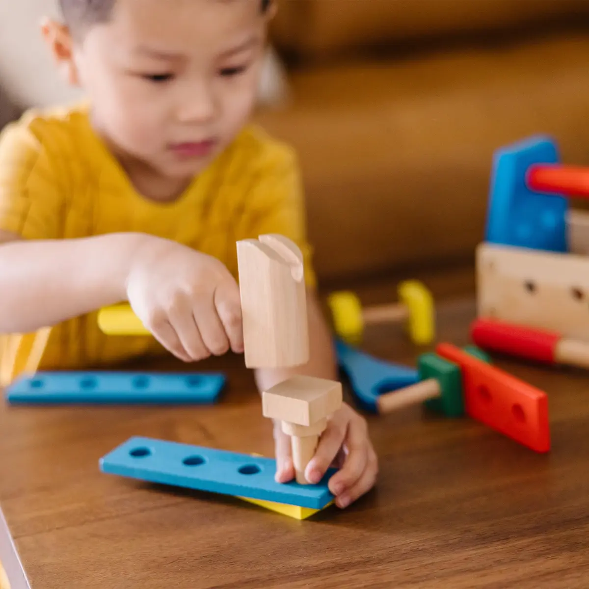 Melissa & Doug Take-Along Tool Kit Wooden Construction Toy (24 pcs) | Bright, Sturdy, Creative Play for Kids 3+ - view 7