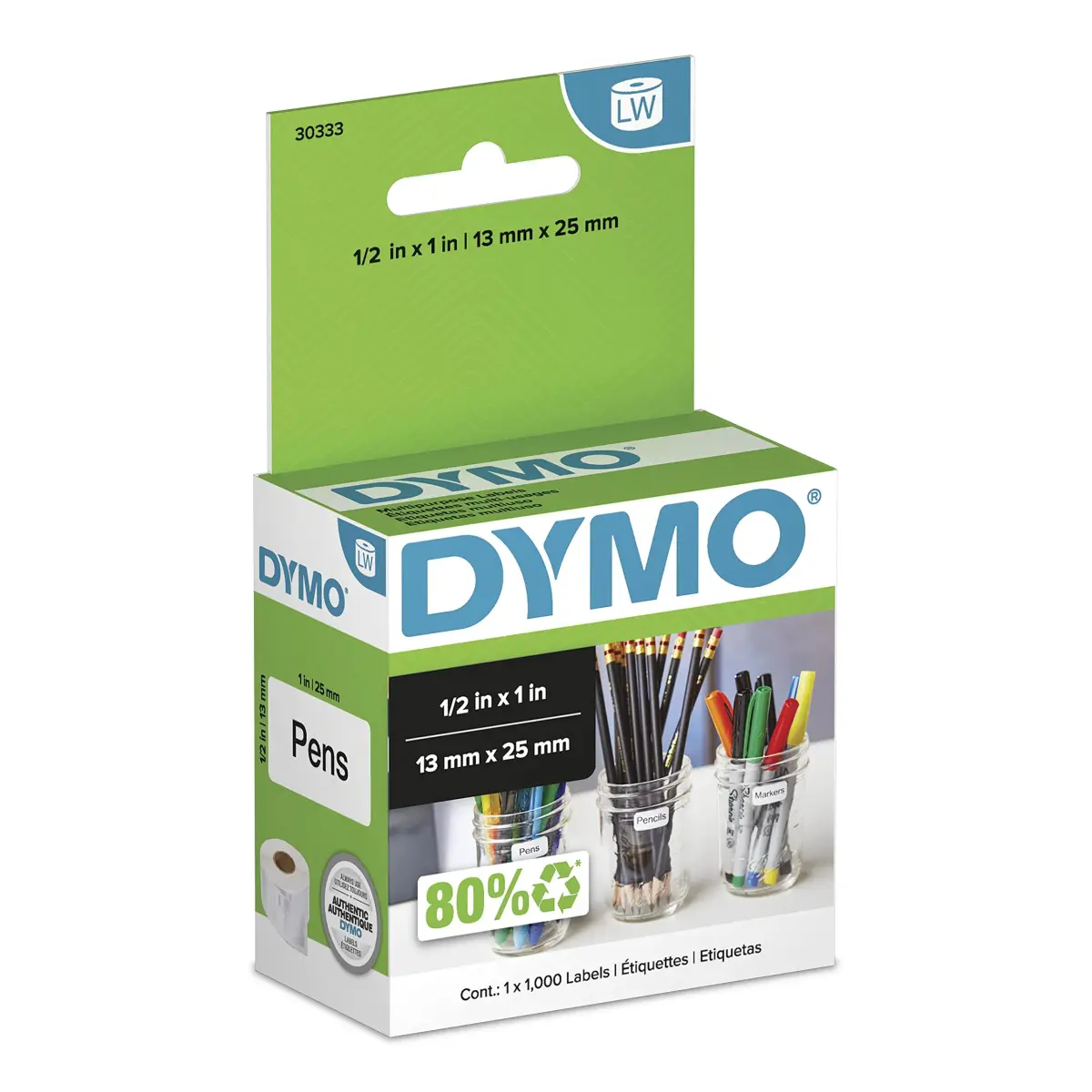 DYMO LW Extra-Small Multi-Purpose Labels 1/2" x 1" (1000 Labels) | Direct Thermal Printing - main product image
