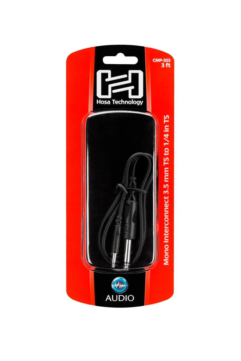 Hosa CMP-303 Interconnect Cable 3.5mm TS Male to 1/4-inch TS Male 3ft | High-Quality Audio Connection - view 4