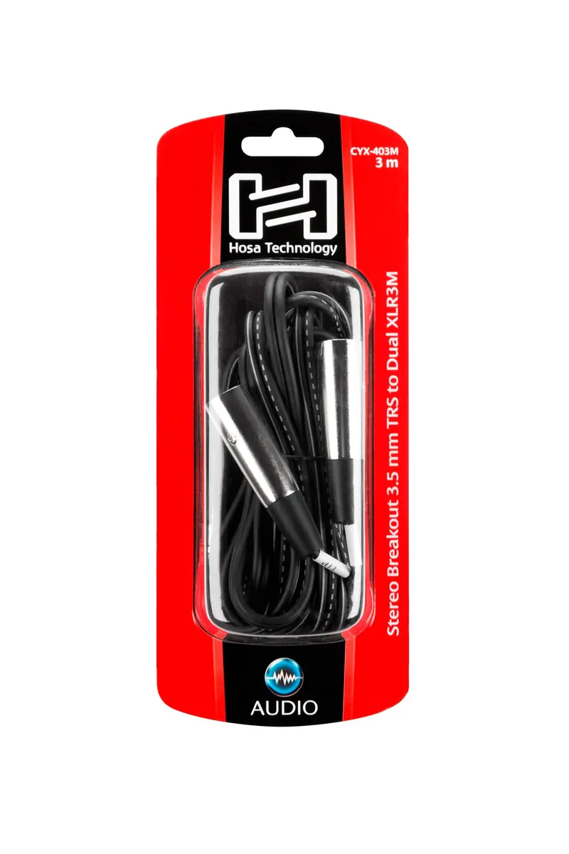 Hosa CYX-403M Stereo Breakout Cable - 3.5mm TRS Male to Dual XLR3 Male - 3m (9.8ft) | Connects Digital Audio Players to Pro Audio Gear - view 5