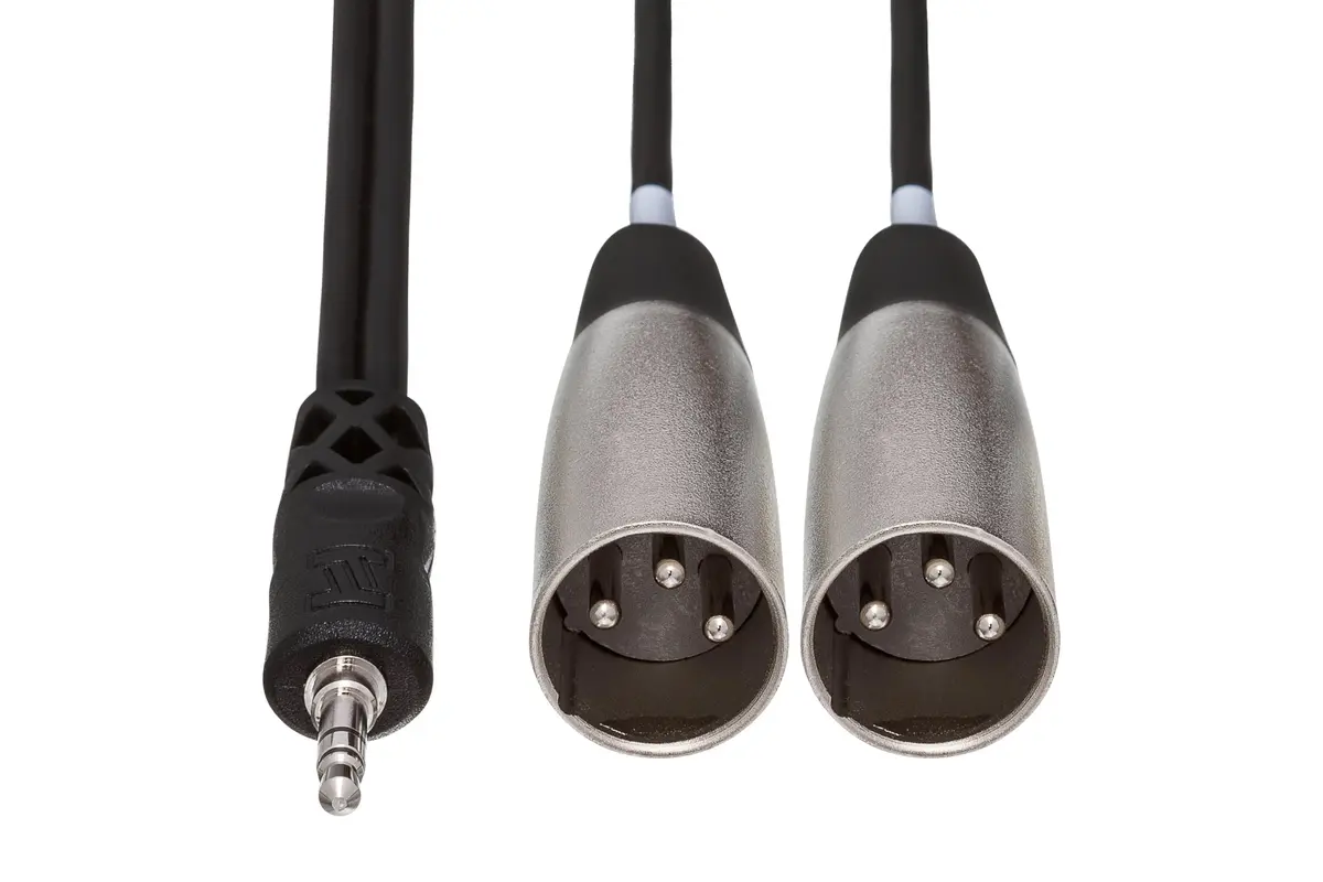 Hosa CYX-403M Stereo Breakout Cable - 3.5mm TRS Male to Dual XLR3 Male - 3m (9.8ft) | Connects Digital Audio Players to Pro Audio Gear - view 2