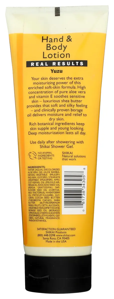 ShiKai Hand & Body Lotion (Yuzu, 8oz) | Daily Moisturizing Skincare for Dry & Cracked Hands | Aloe Vera & Vitamin E - view 2