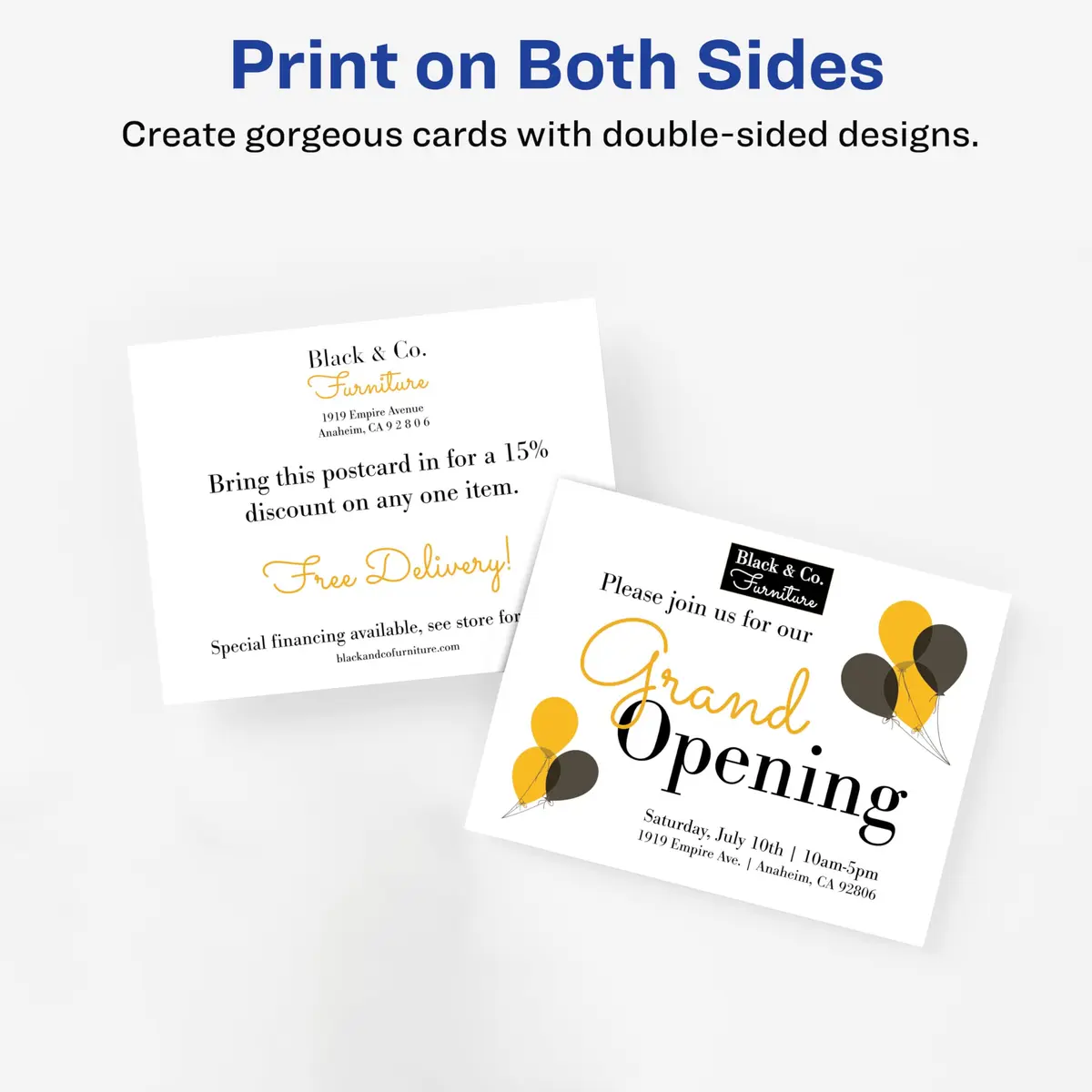 Avery Printable Postcards 4.25" x 5.5" Matte White | Customizable, Double-Sided, 200 Cards - view 3