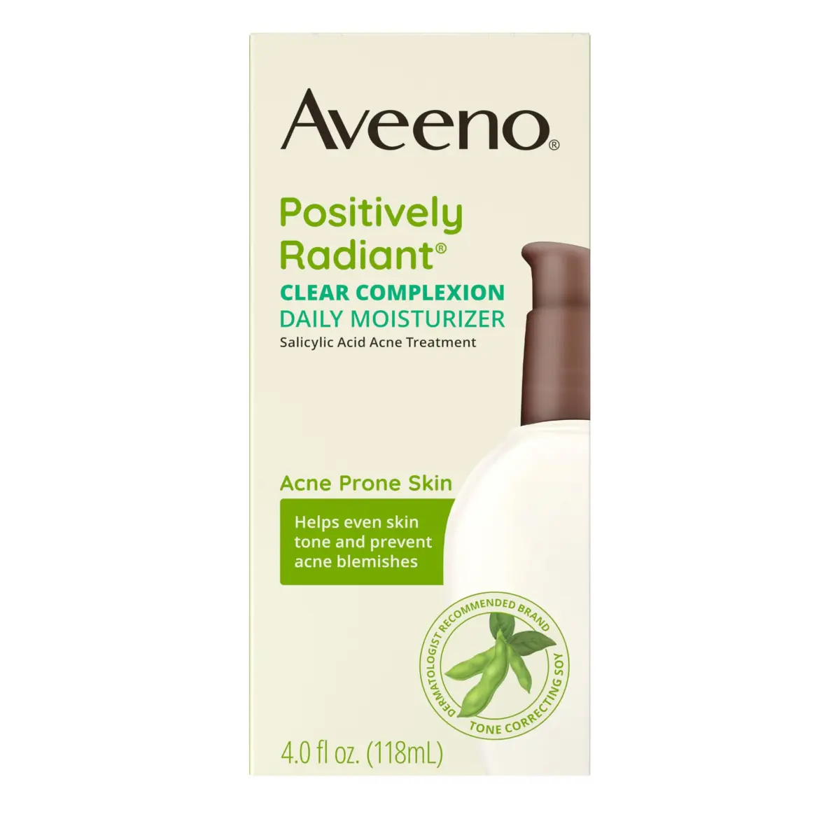 Aveeno Positively Radiant Clear Complexion Face Moisturizer 120ml (4 Fl Oz) | Acne Lotion for Oily & Sensitive Skin - main product image