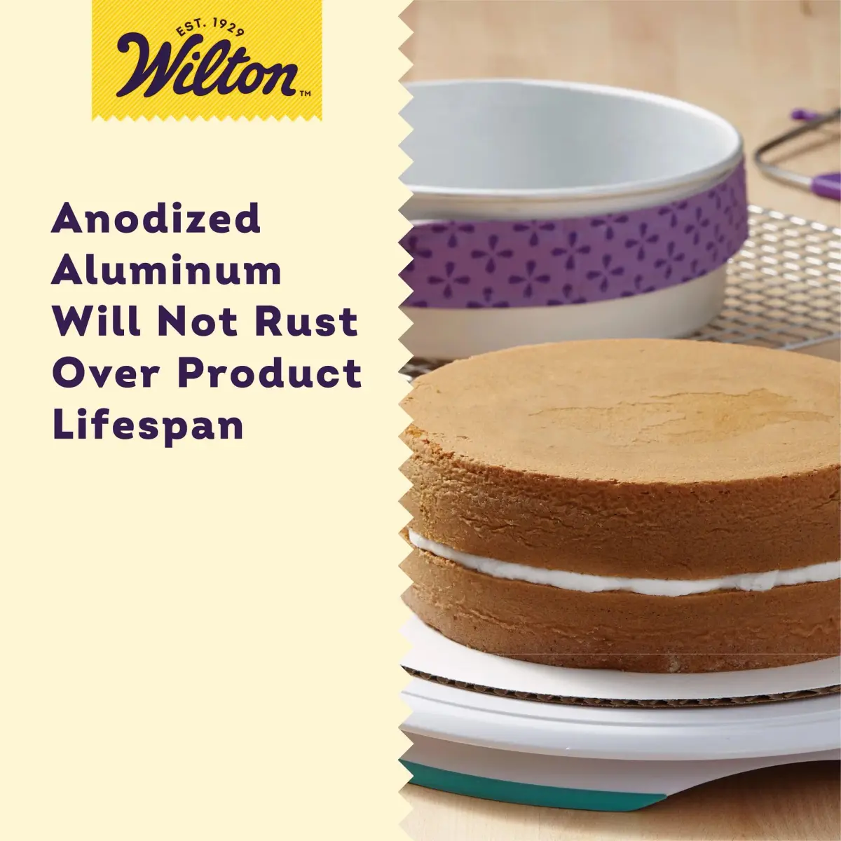 Wilton Performance Aluminum Round Cake Pan Set, 9 x 2 in (22.86 x 5.08 cm) | Even Heat Distribution for Professional Layers - view 6