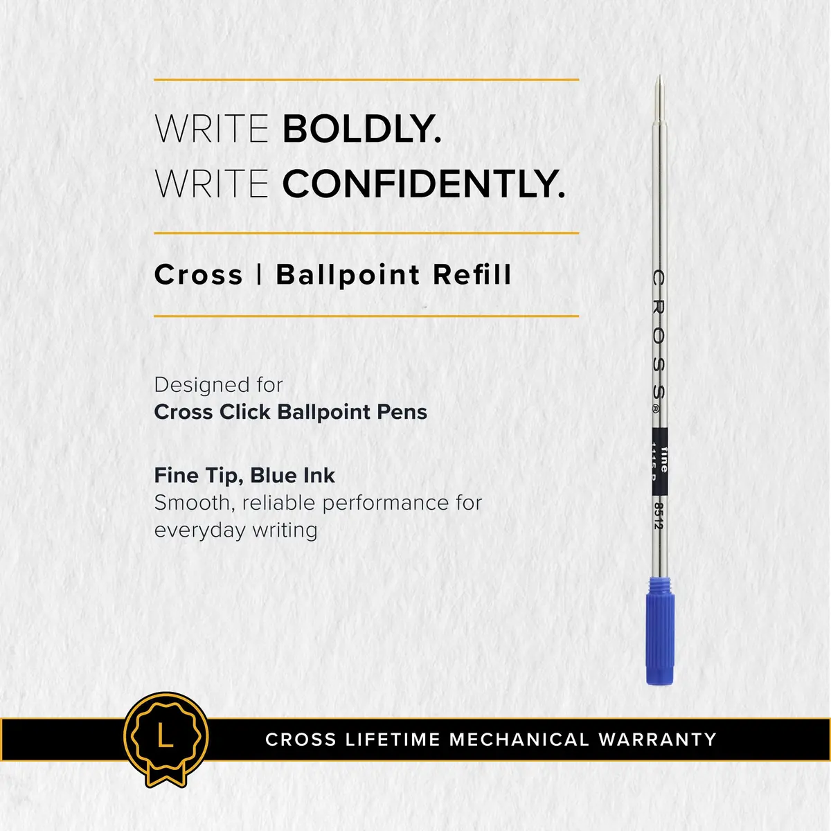 Cross Universal Ballpoint Pen Refill Blue Fine Point 1-Pack | Writes 2.1 Miles - view 6