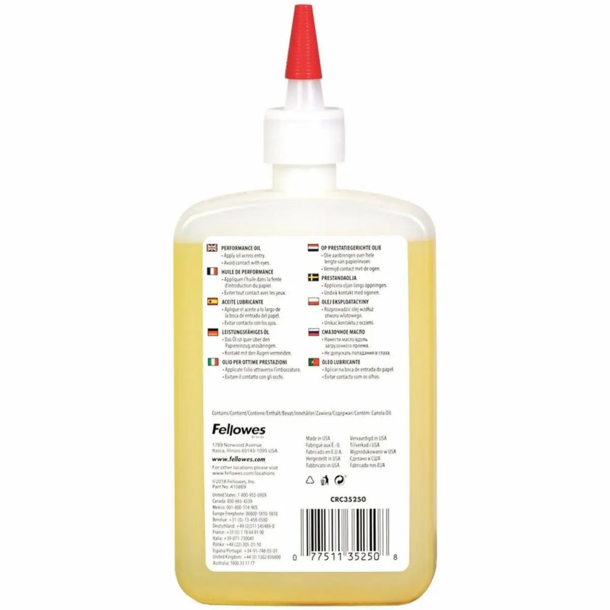 Fellowes Powershred Performance Shredder Oil 12 oz (355 ml) | Industrial-Grade Lubricant for Cross-Cut & Micro-Cut Shredders - view 5