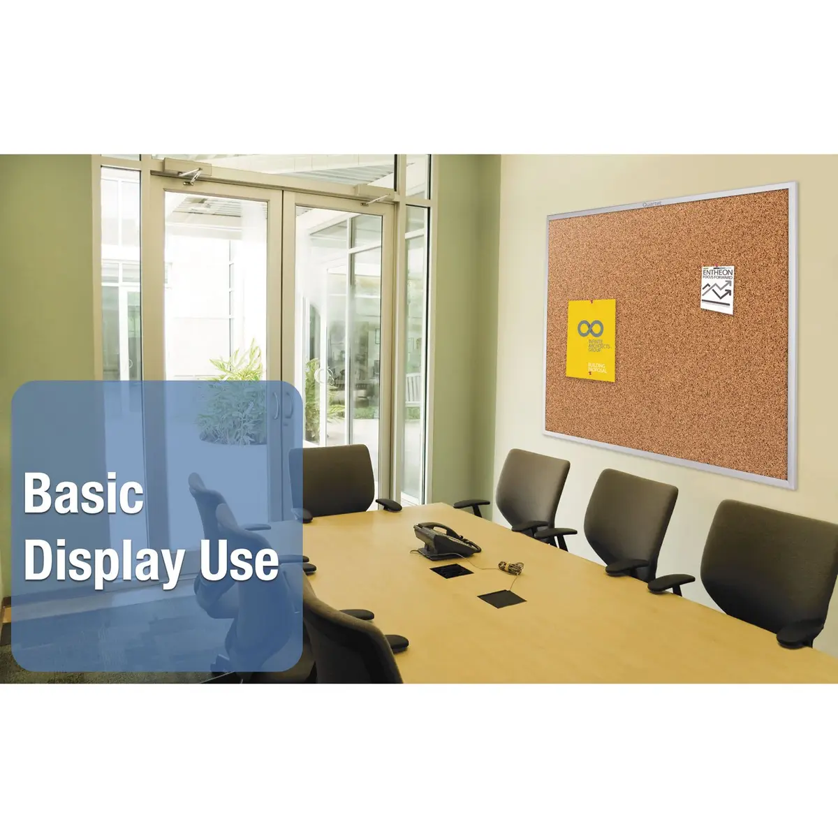 Quartet Cork Board 18" x 24" | Durable Bulletin Board with Aluminum Frame - view 7