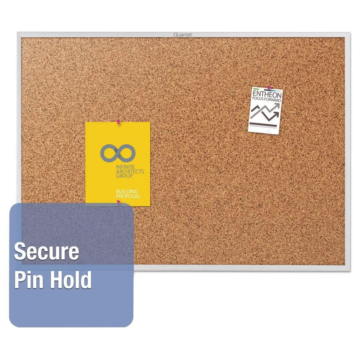 Quartet Cork Board 18" x 24" | Durable Bulletin Board with Aluminum Frame - view 2