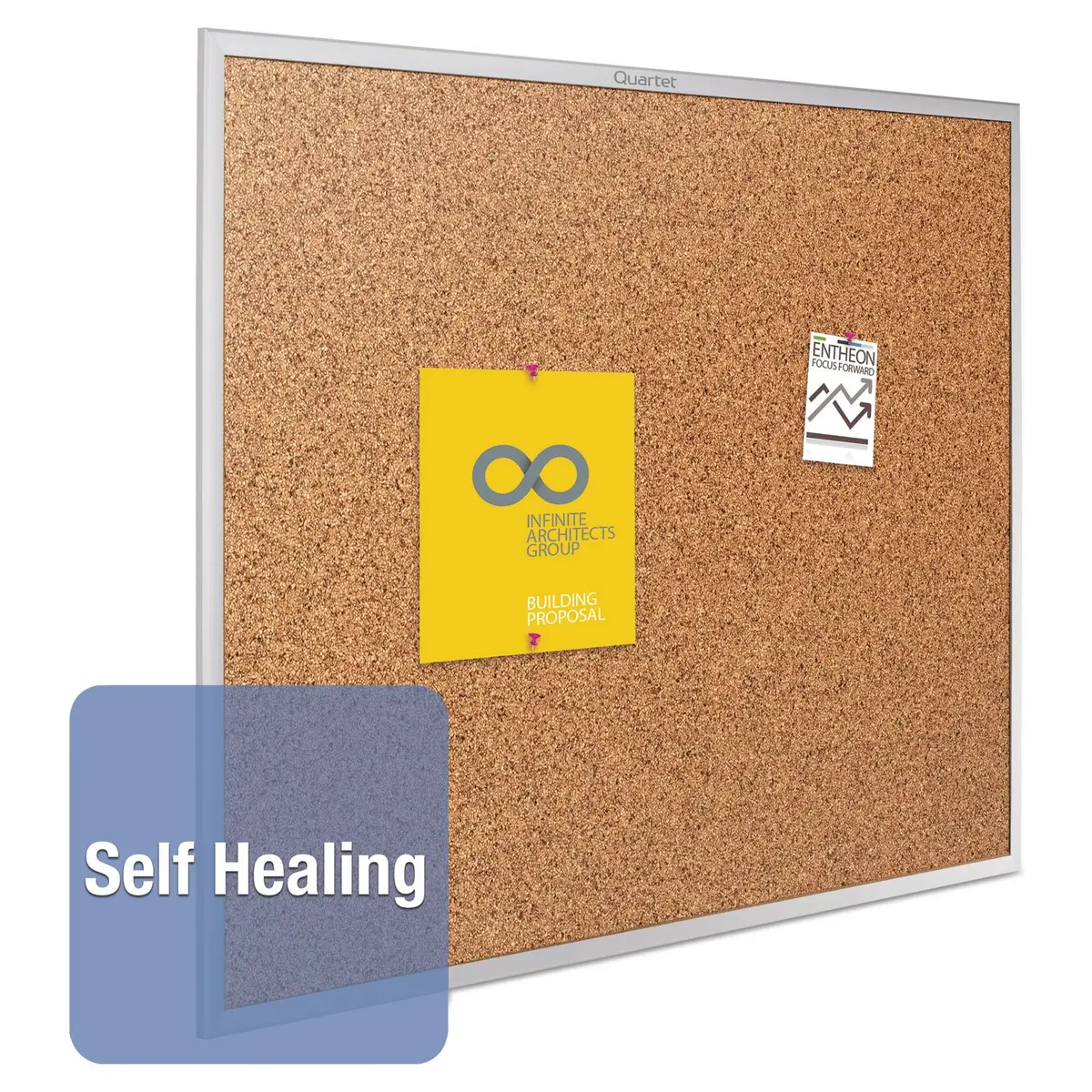 Quartet Cork Board 18" x 24" | Durable Bulletin Board with Aluminum Frame - view 3