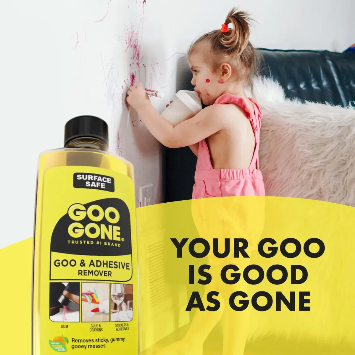 Goo Gone Adhesive Remover 8 Fl Oz (237 ml) | Citrus-Based Surface Safe Formula - view 8