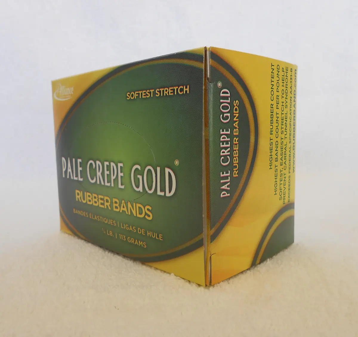Alliance Rubber 20549 Pale Crepe Gold Rubber Bands Size #54 | Durable, Reusable & Made in the USA - view 2