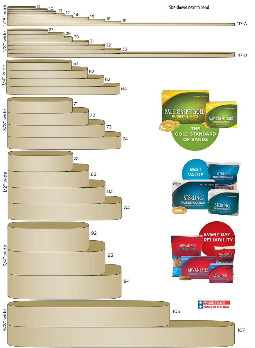Alliance Rubber 20549 Pale Crepe Gold Rubber Bands Size #54 | Durable, Reusable & Made in the USA - view 4