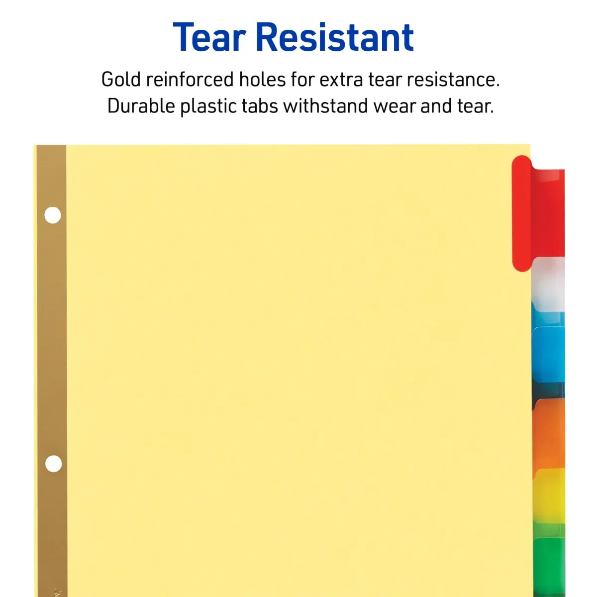 Avery Big Tab Insertable Dividers, 8-Tab, Multicolor, 1 Set | 3-Hole Punched for Binders - view 6