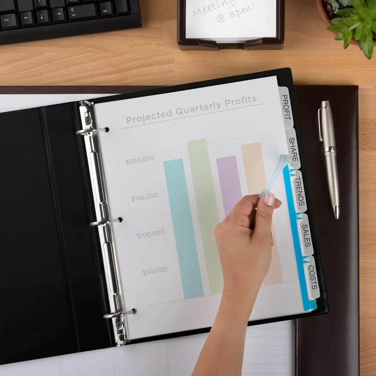 Avery 5 Tab Plastic Dividers for 3 Ring Binder | Customizable Frosted White Tabs, Easy Print & Apply, 1 Set (11449) - view 8