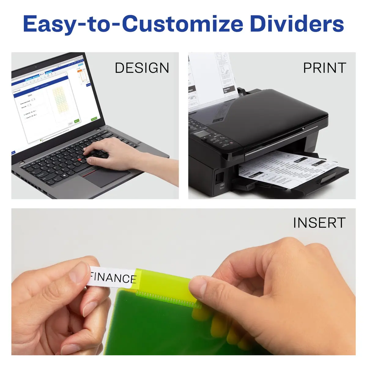 Avery Plastic Dividers Big Tab 8-Tab Multicolor | Large Writable Tabs for Binders - view 4