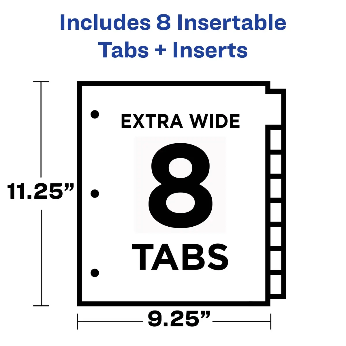 Avery Plastic Dividers Big Tab 8-Tab Multicolor | Large Writable Tabs for Binders - view 3