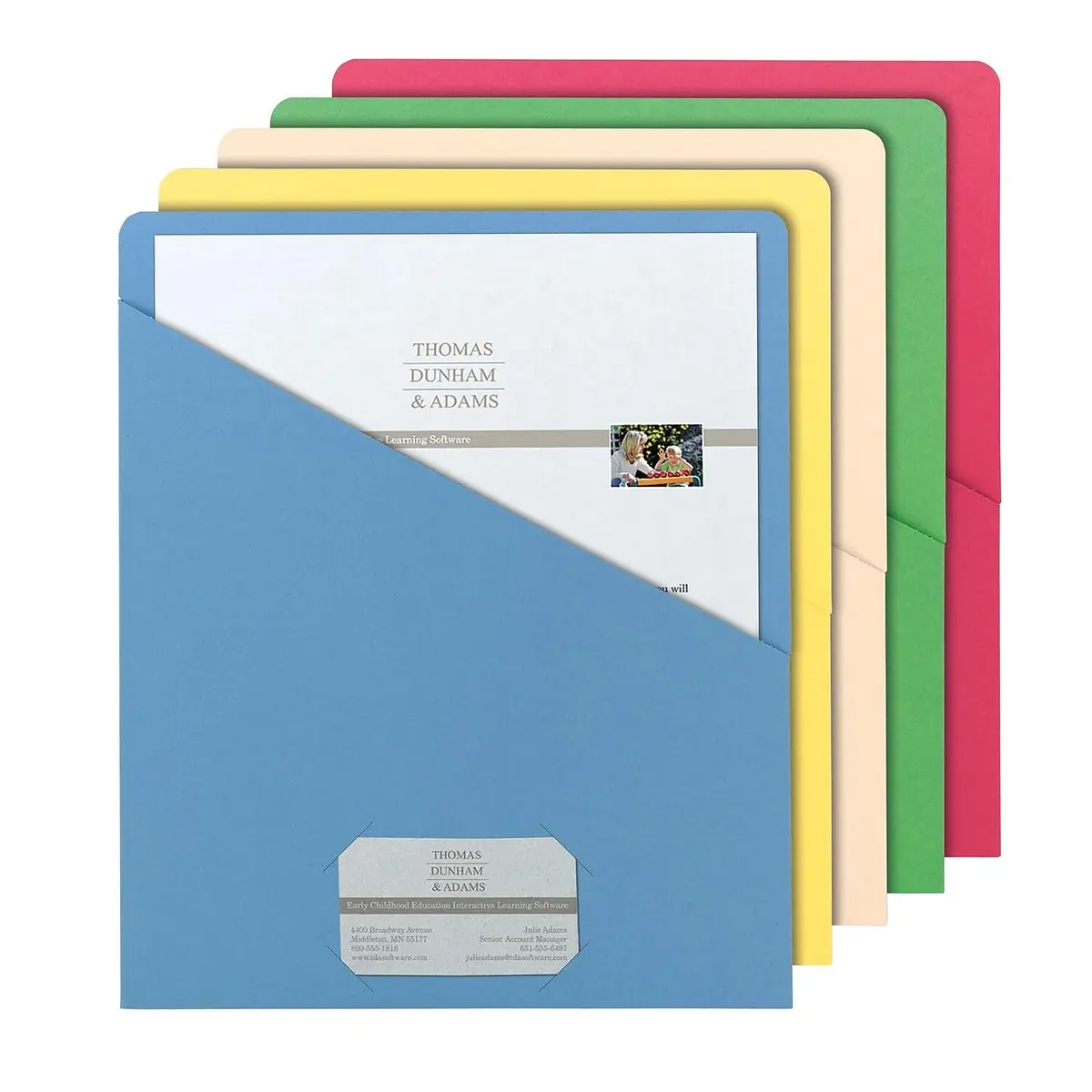 SMEAD File Jacket Letter Size Assorted Colors 25 Pack | Secure & Organized Document Storage - view 5