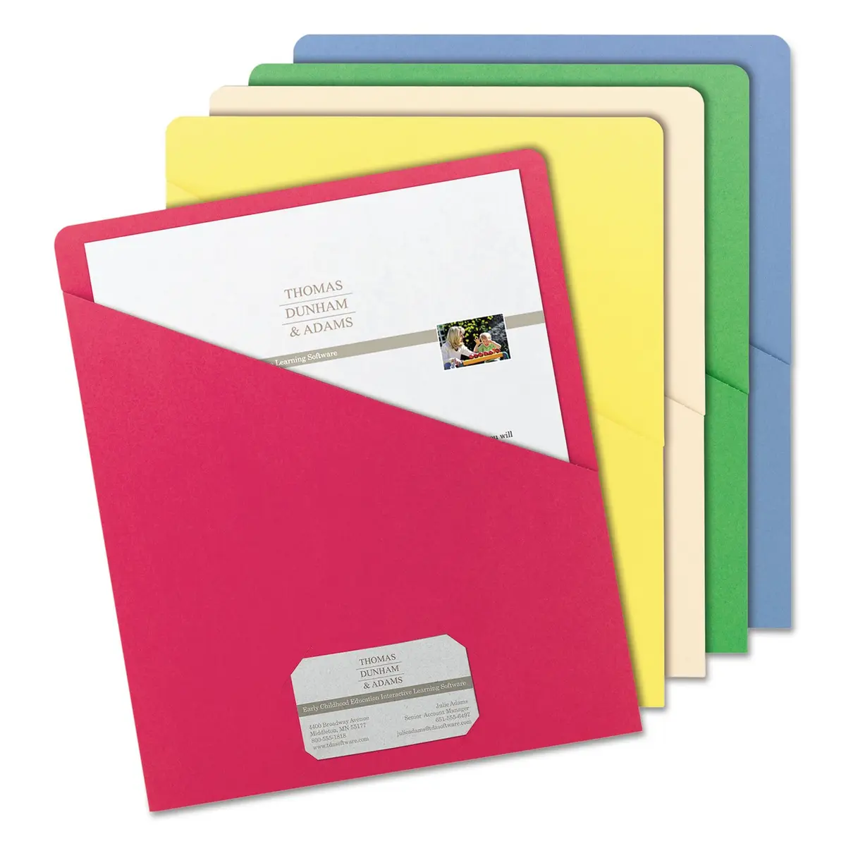 SMEAD File Jacket Letter Size Assorted Colors 25 Pack | Secure & Organized Document Storage - view 4