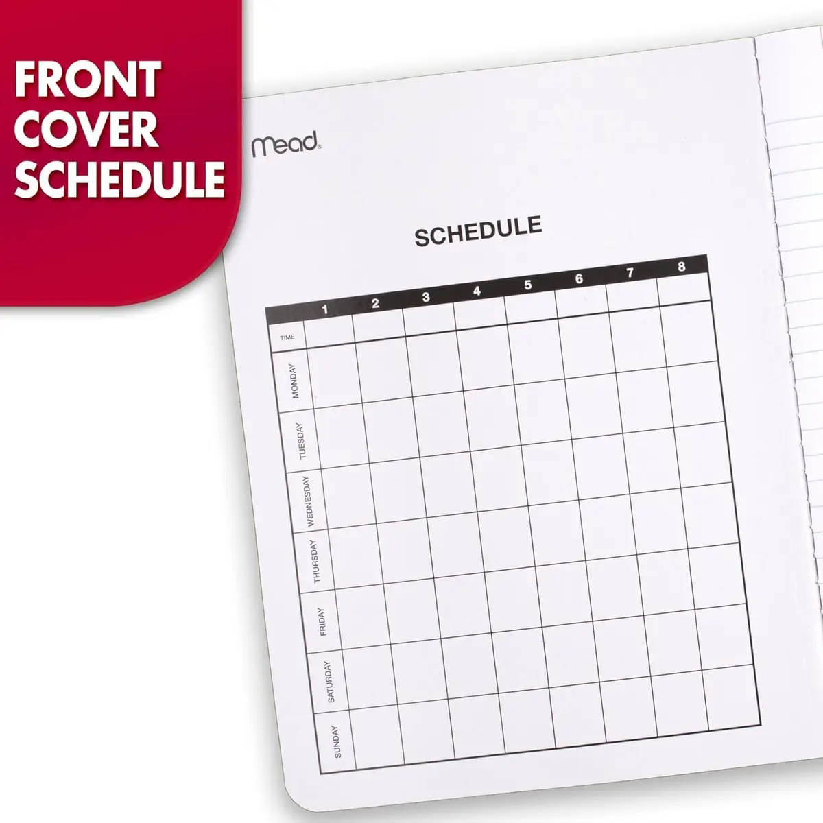 Mead Composition Notebook Wide Ruled Paper 7.5" x 9.75" 200 Pages | Classic Black Marble - view 4