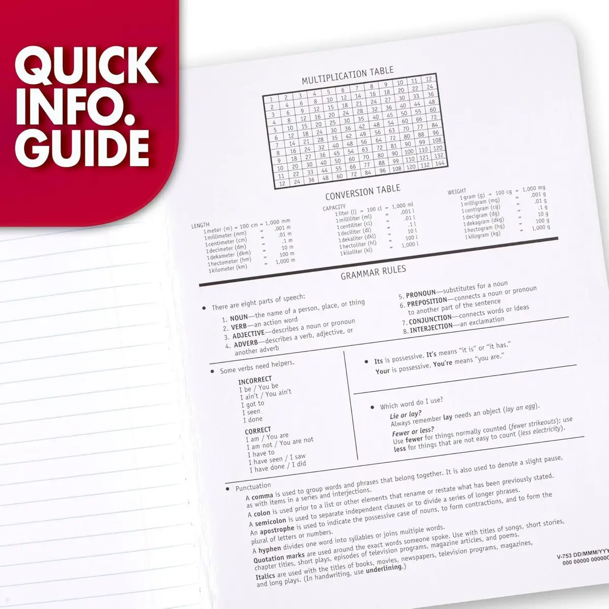Mead Composition Notebook Wide Ruled Paper 7.5" x 9.75" 200 Pages | Classic Black Marble - view 5