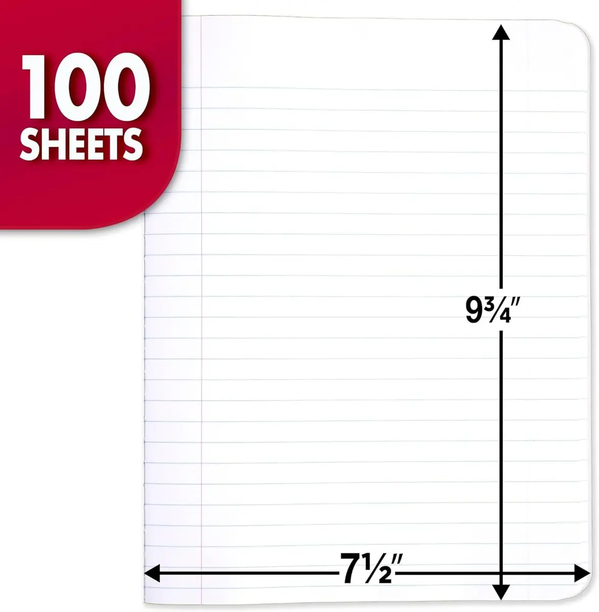Mead Composition Notebook Wide Ruled Paper 7.5" x 9.75" 200 Pages | Classic Black Marble - view 2