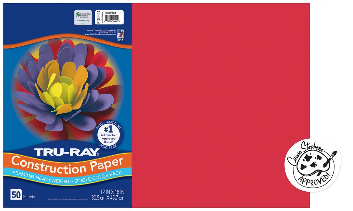 Tru-Ray Sulphite Construction Paper 12 x 18 Inches | Bright, Fade-Resistant, USA Imported for Art & Craft Projects - main product image
