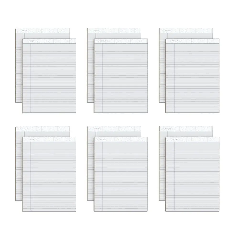 Tops Prism Writing Pads, 8-1/2" x 11-3/4" | Gray Legal Rule, 50 Sheets, 12 Pack - main product image