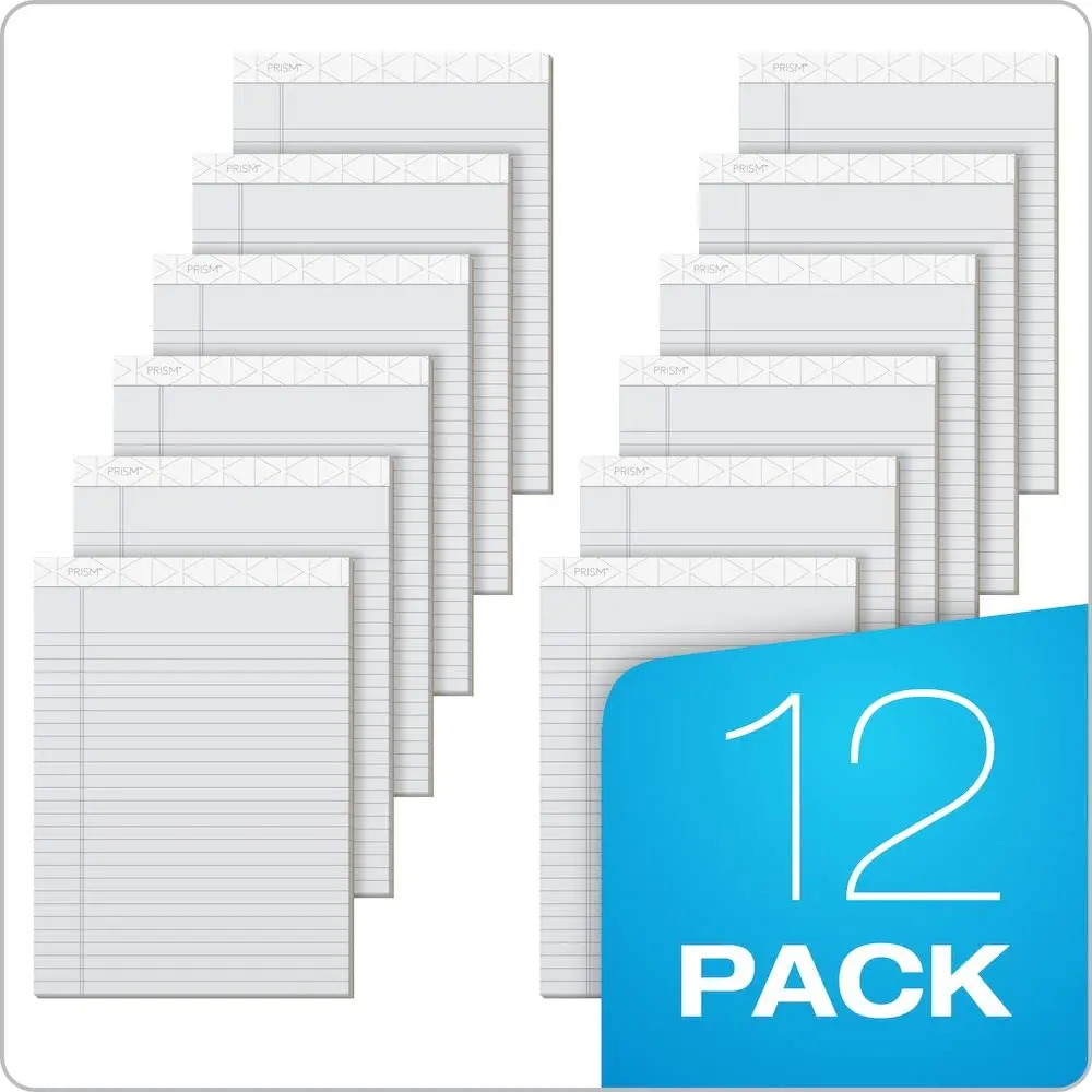 Tops Prism Writing Pads, 8-1/2" x 11-3/4" | Gray Legal Rule, 50 Sheets, 12 Pack - view 8