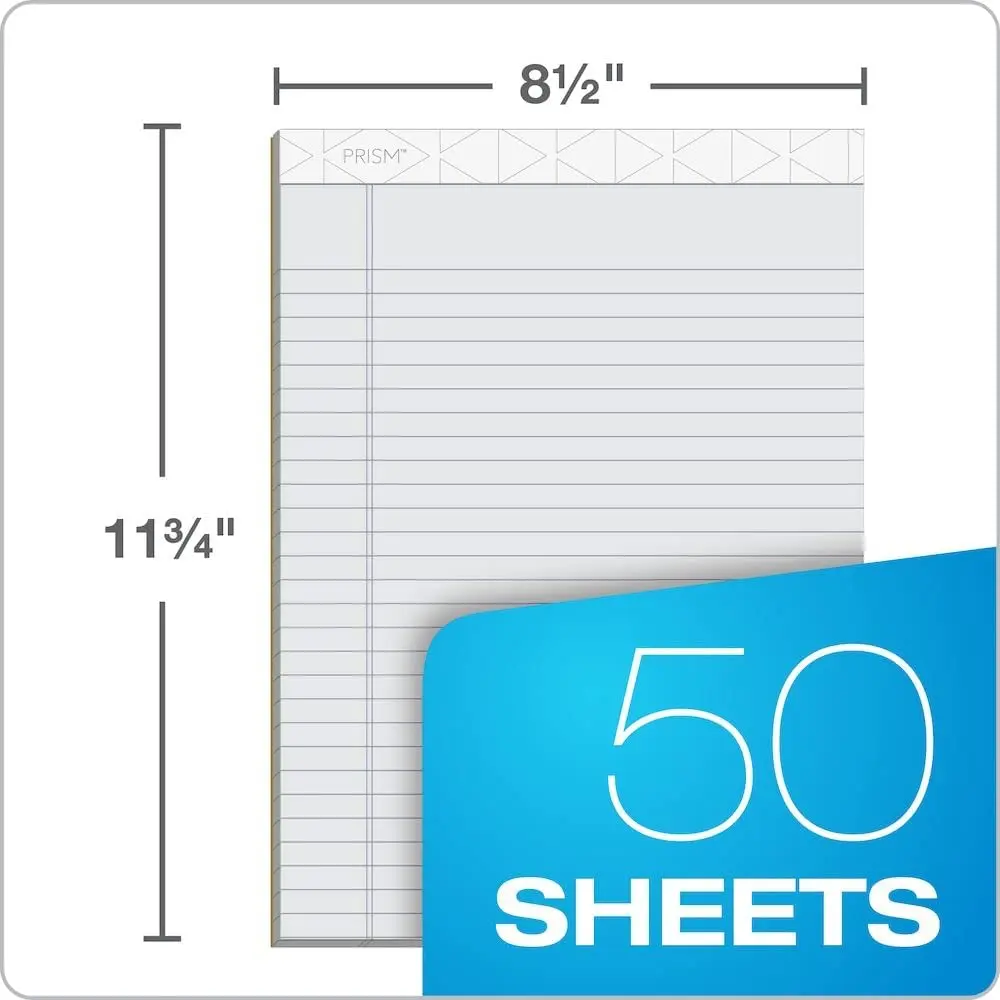 Tops Prism Writing Pads, 8-1/2" x 11-3/4" | Gray Legal Rule, 50 Sheets, 12 Pack - view 3