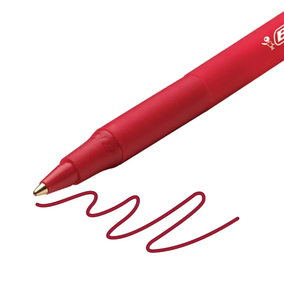 BIC Soft Feel Stick Pens, Medium Point, 1.0 mm, Red | Cushioned, Comfortable Grip, Nonrefillable - view 2