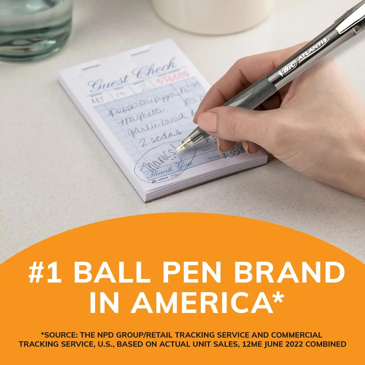 BIC Glide Black Retractable Ballpoint Pens 12 Pack | Medium Point, Smooth Writing, Comfortable Rubber Grip - view 5