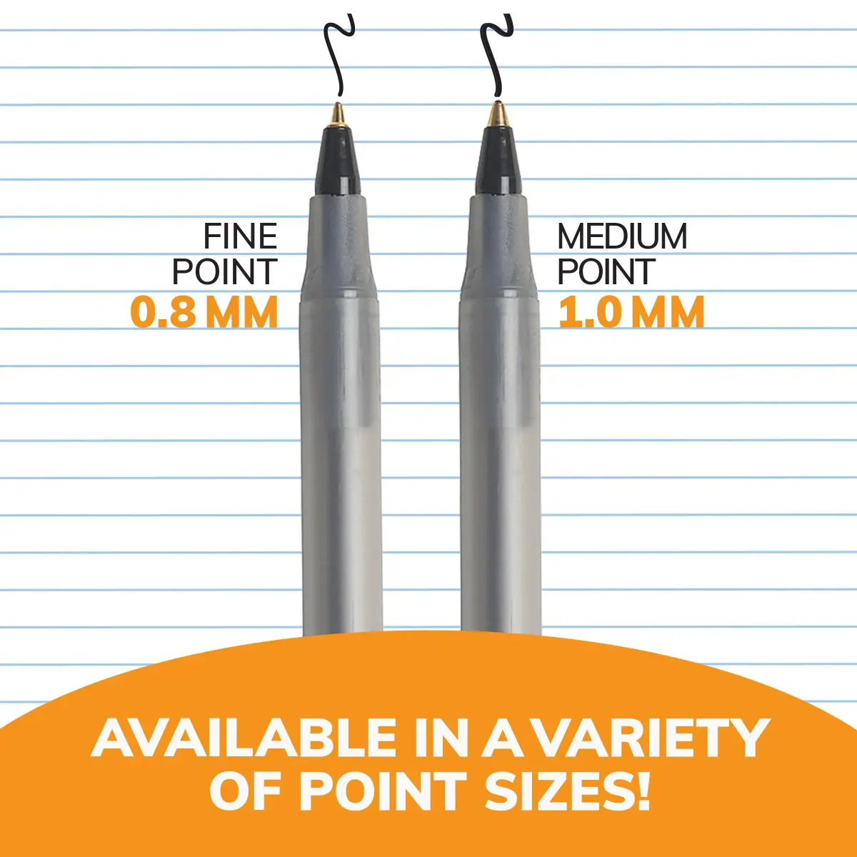 BIC Round Stic Xtra Precision Fine Black Ballpoint Pens, 0.8mm (12-Count Pack) | Smooth Ink Flow - view 5