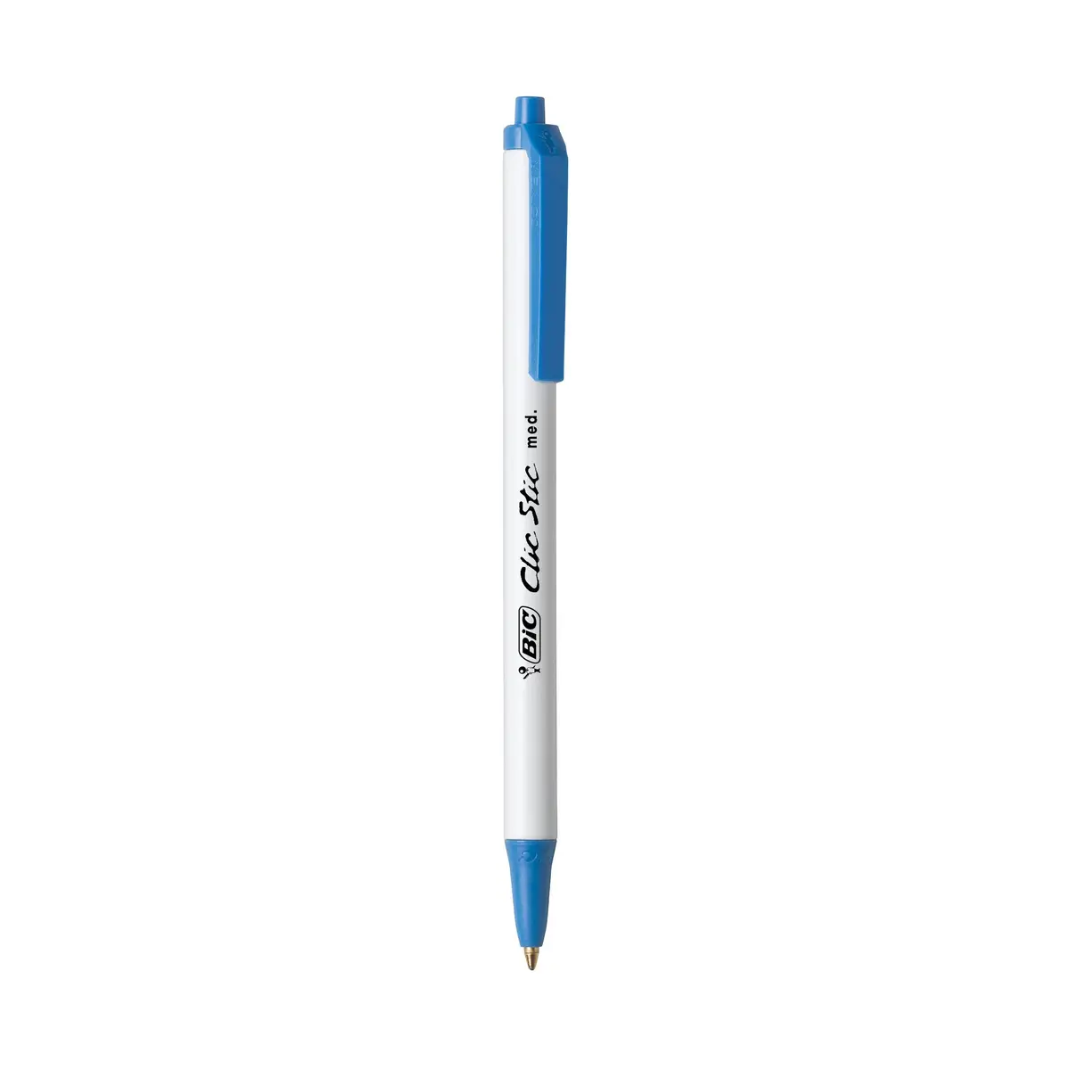 BIC Clic Stic Blue Retractable Ballpoint Pens 12 Pack | Medium Point, Comfortable Round Barrel - view 3