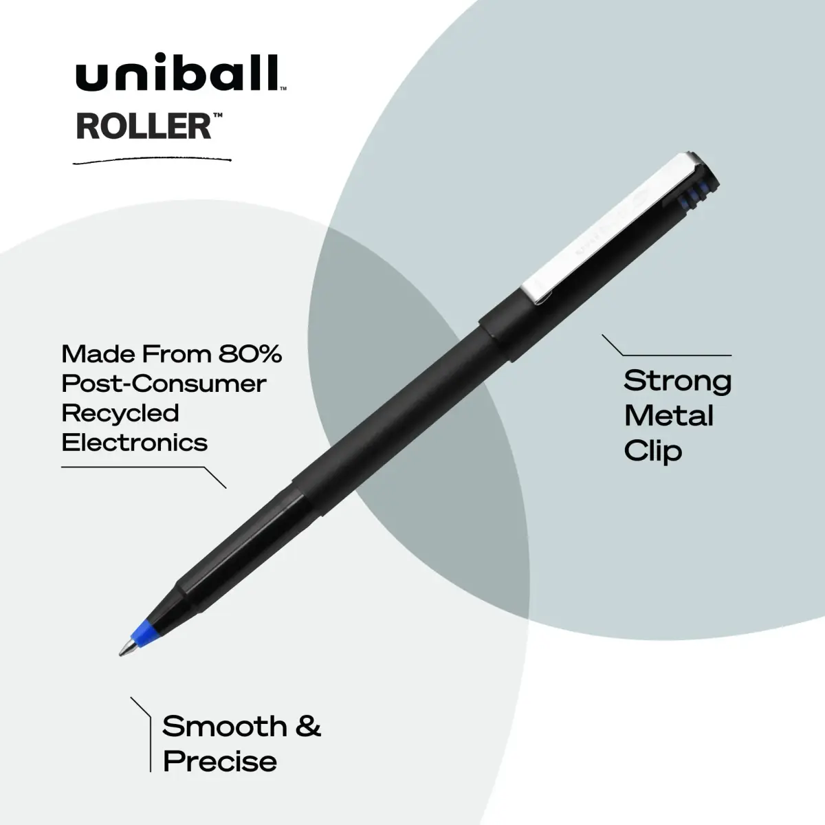 Uni-Ball Roller Rollerball Pens Micro Point (0.5mm) Blue 12-Pack | Smooth Ink Flow & Fade-Resistant - view 4