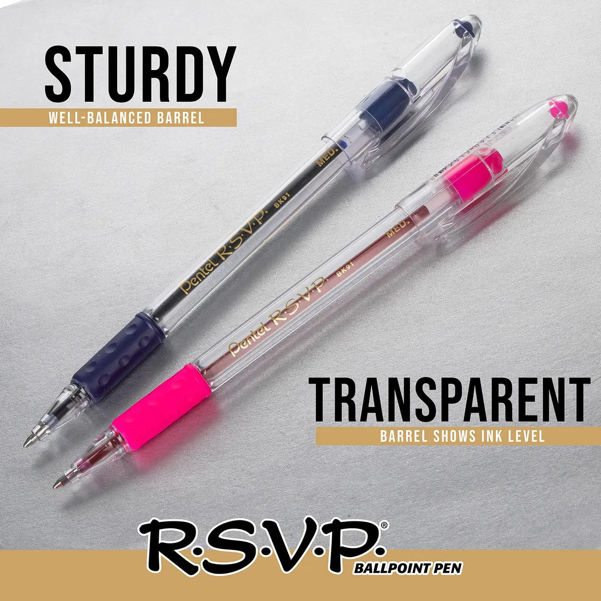Pentel RSVP Ballpoint Pen, Fine Line, 0.7mm, Black Ink | Durable, Comfortable & Long-Lasting - view 6
