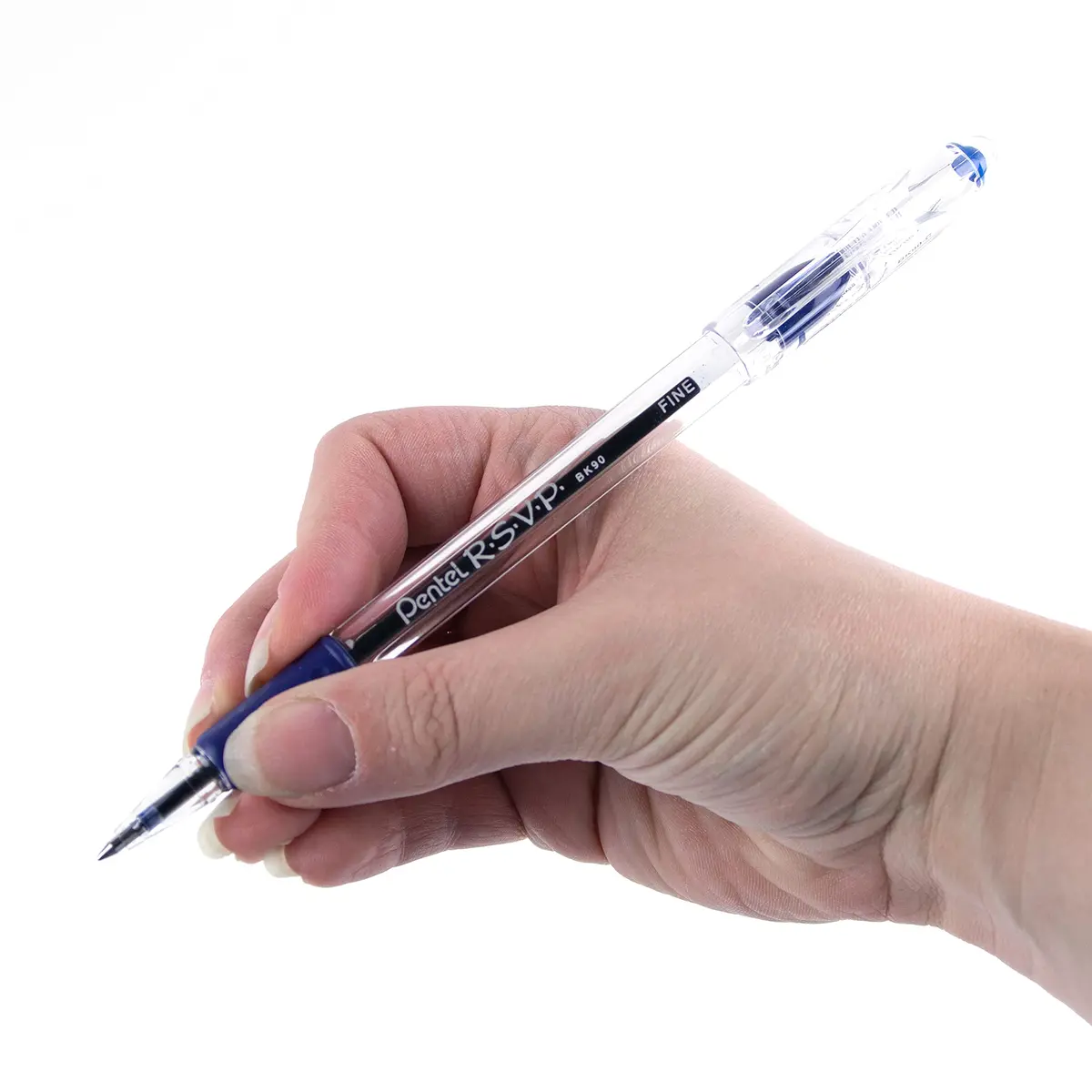 Pentel RSVP Ballpoint Pen, (0.7mm) Fine Line, Blue Ink | Long-lasting, USA-imported pen for extended writing - view 6