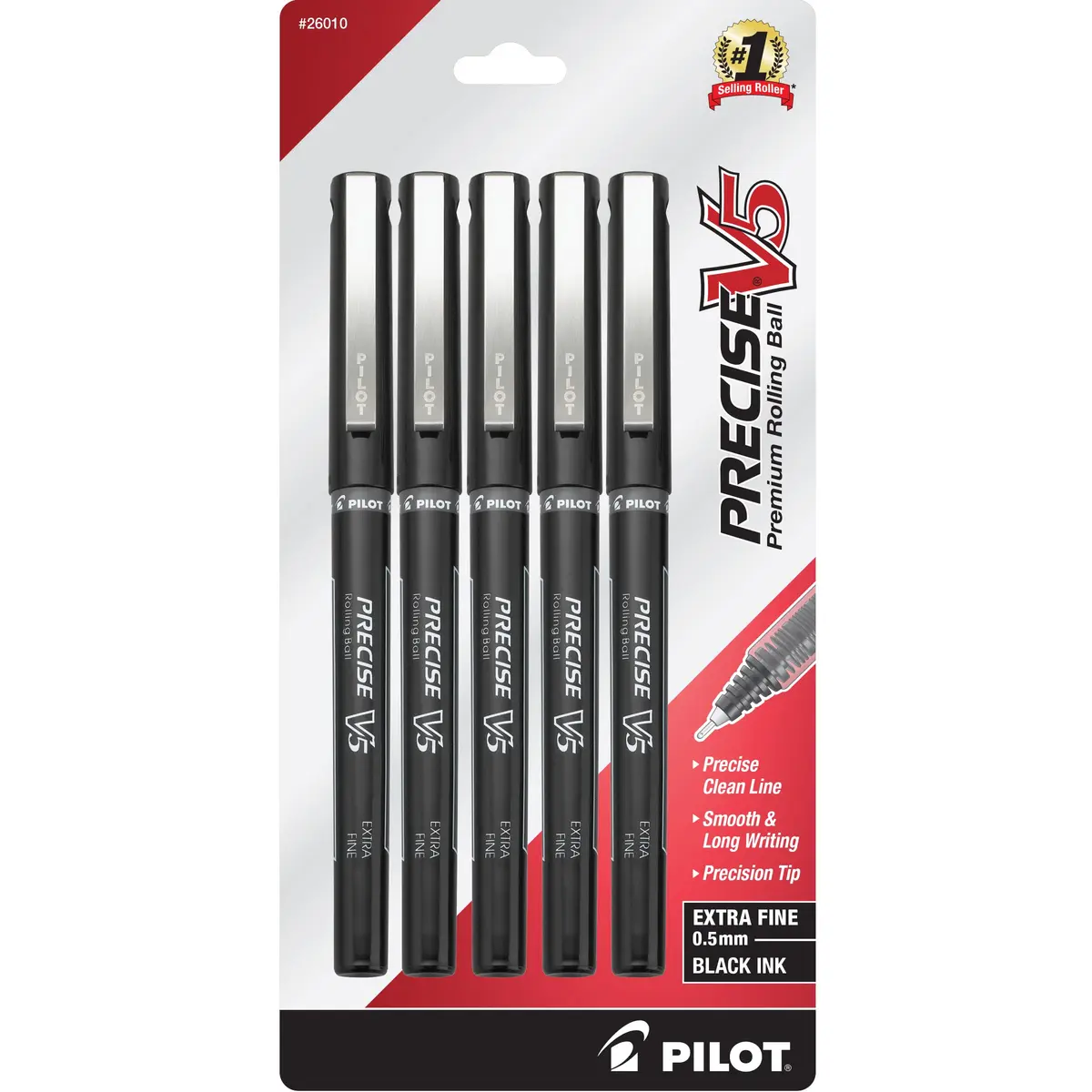 Pilot Precise V5, Extra Fine Point 0.5 mm Black Pens | Smooth, Accurate & Fade-Resistant - main product image