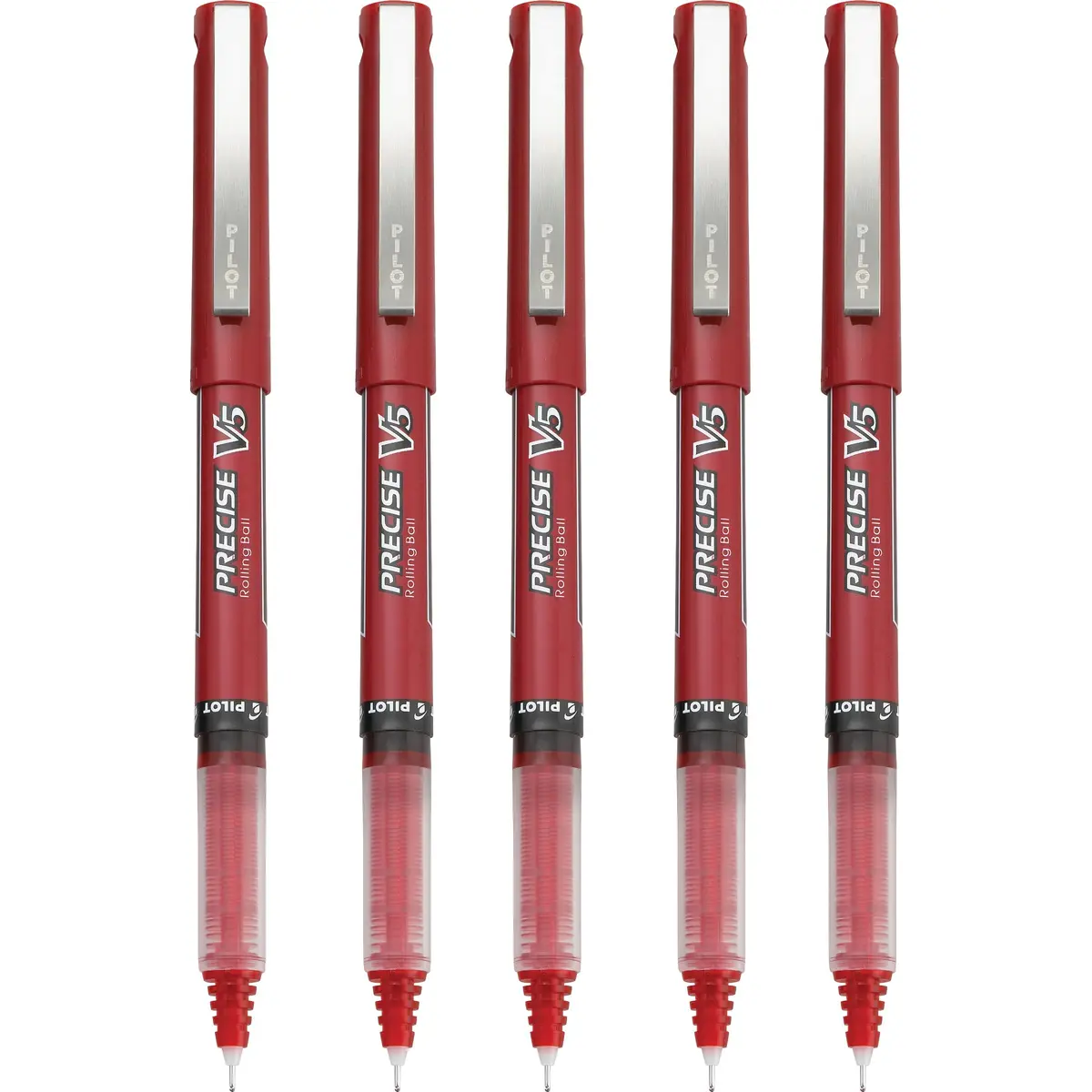 Pilot Precise V5 Rollerball Pen 0.5mm Extra Fine Point Red Pack of 5 | Smooth, Precise & Fade-Resistant - view 4