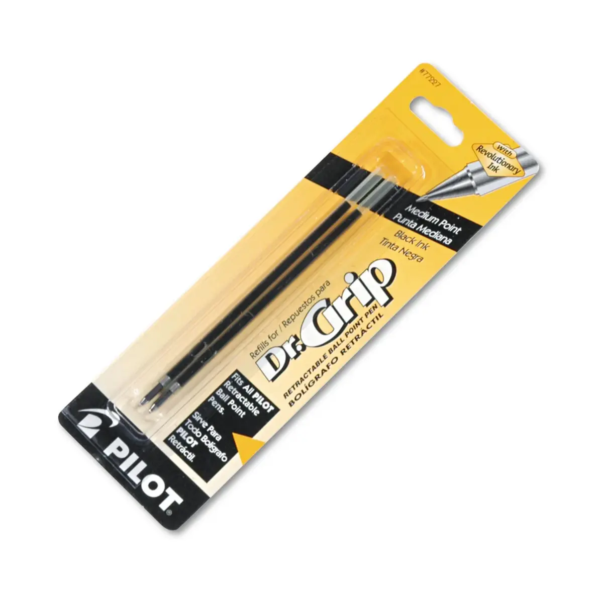 PILOT Dr. Grip Limited Refillable & Retractable Gel Pen, Black Ink, 2-Pack - main product image