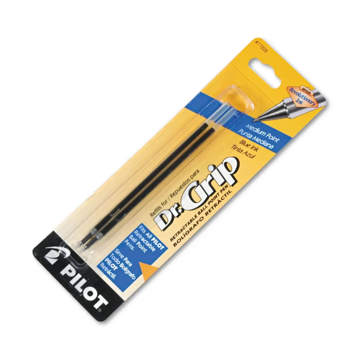 PILOT Dr. Grip Ballpoint Pen Refills Blue Ink, Medium Point, 2-Pack | Smooth Writing & Ergonomic Comfort - main product image
