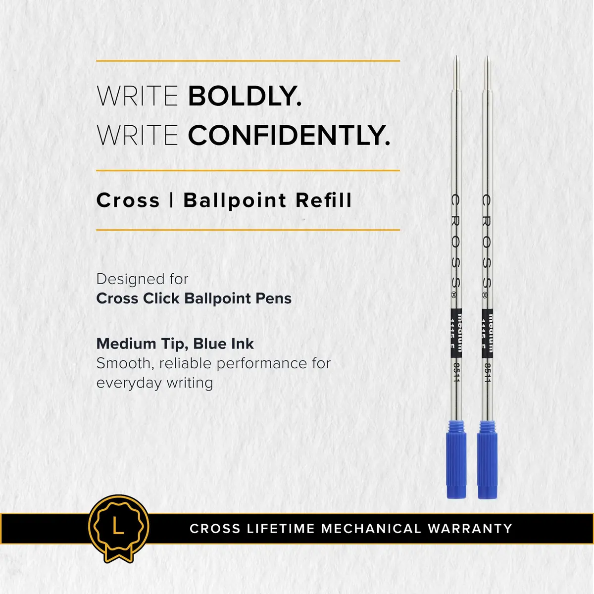 Cross Refill Blue Medium Point Pack of 2 | Quick-Dry, Consistent Ink for Everyday Writing - view 6