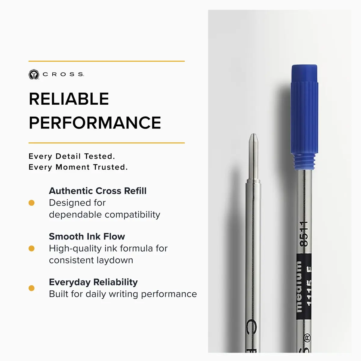Cross Refill Blue Medium Point Pack of 2 | Quick-Dry, Consistent Ink for Everyday Writing - view 4