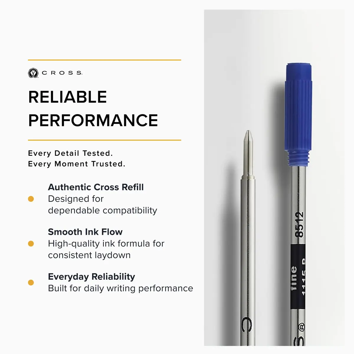Cross Ballpoint Pen Refill, Blue Fine Point, 2-Pack | Writes 2.1 Miles - view 4