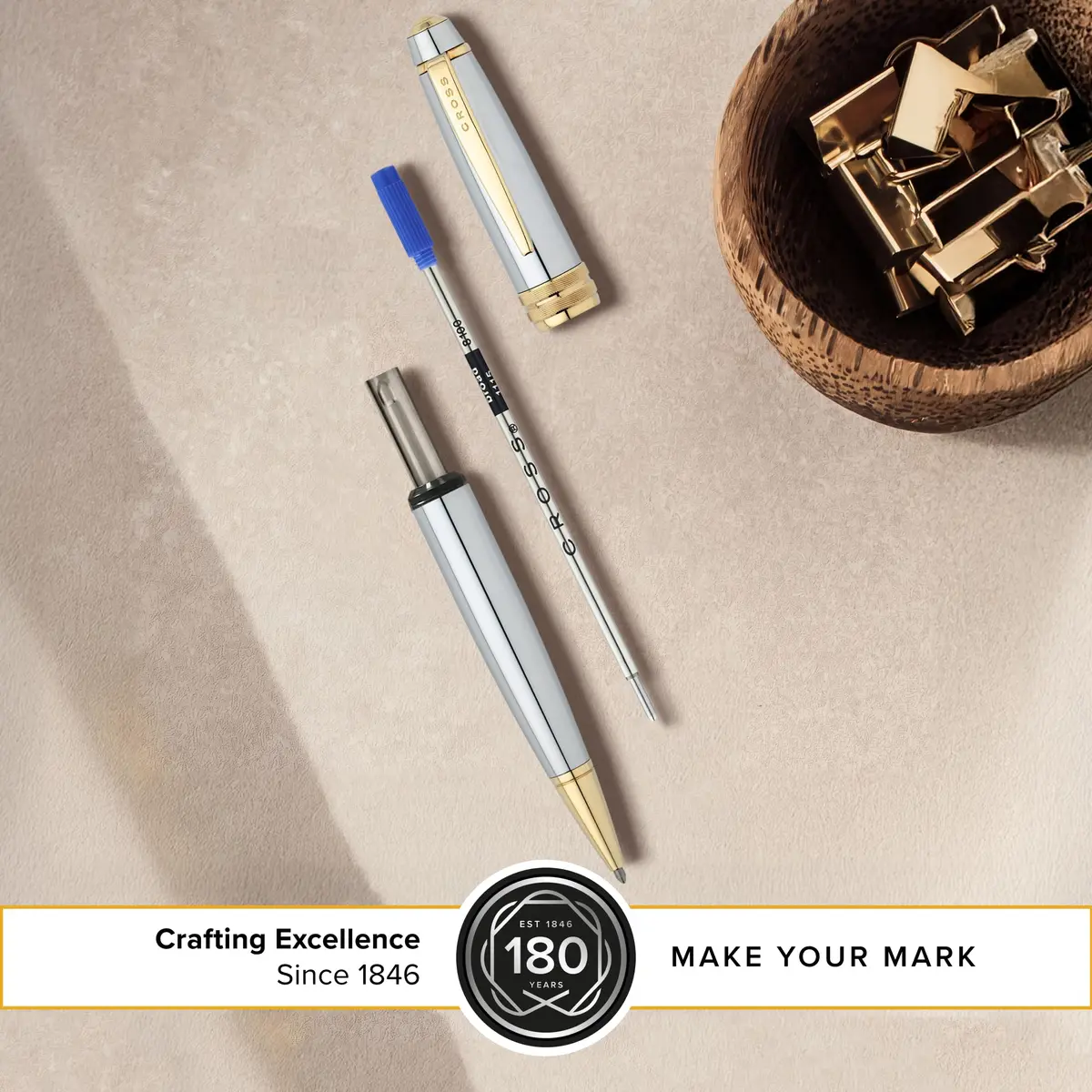 Cross Blue Ballpoint Pen Refill, Broad Point, 2-Pack Refill Set | Writes 1 Mile - view 3